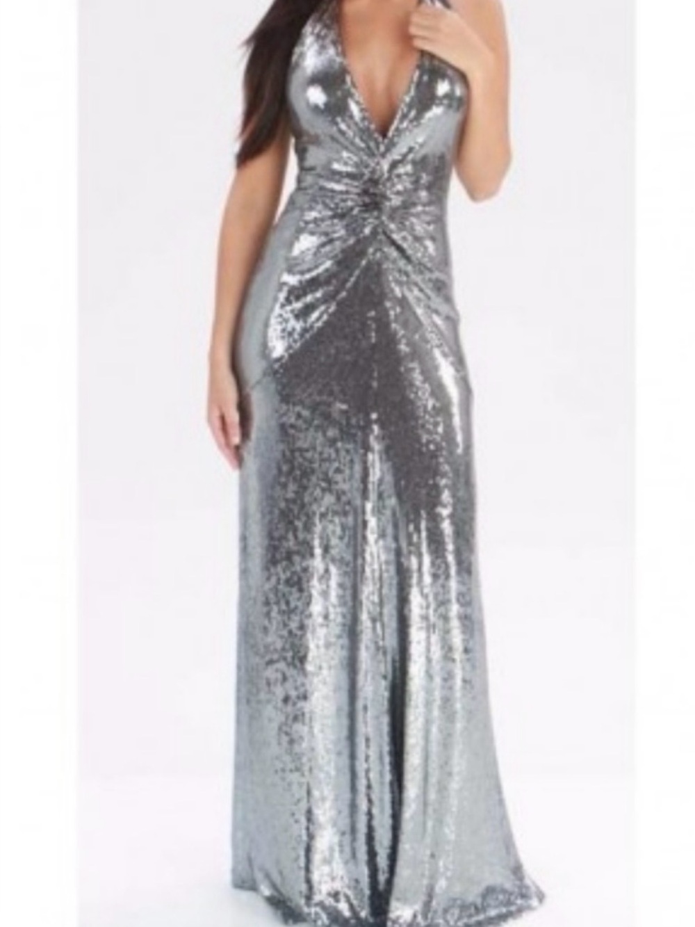 Nicole miller sequence halter gown